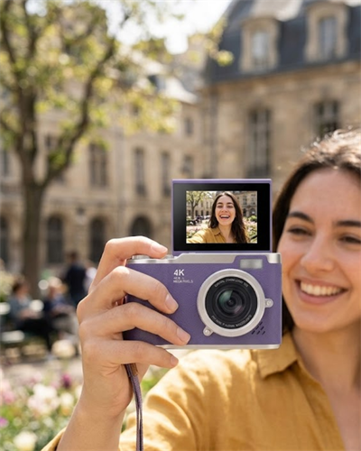 4K Dijital Kamera 48 MP Flip Ekran Vlog ve Fotoğraf Makinesi
