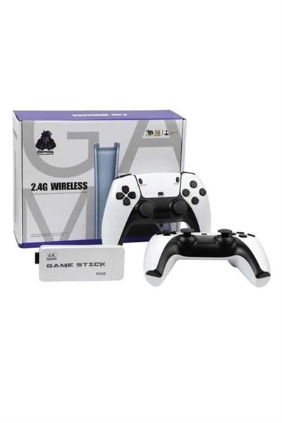 4K HD Görüntü Kaliteli Retro Game Stick 20000 Oyunlu Çift Kollu Beyaz Game Stick