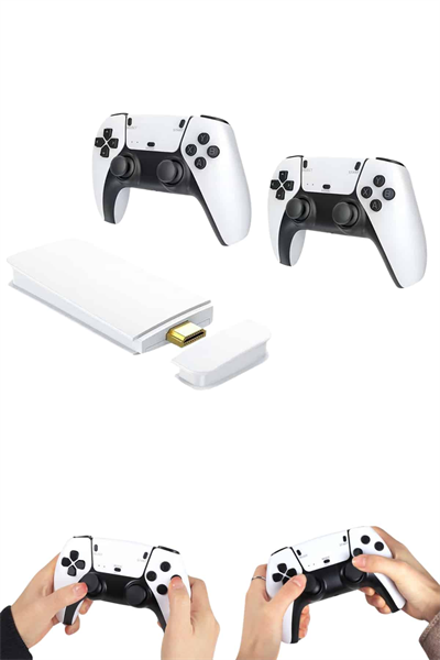 4K HD Görüntü Kaliteli Retro Game Stick 20000 Oyunlu Çift Kollu Beyaz Game Stick