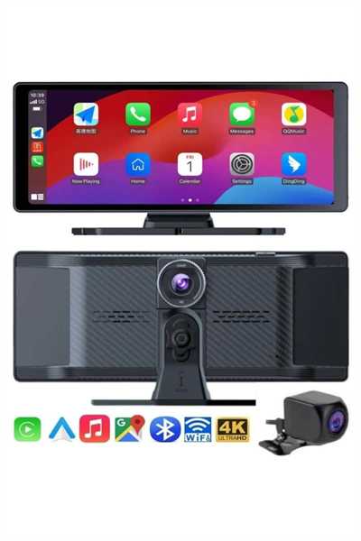 4K Ultra Araç İçi Ön ve Arka Kameralı Ekran HD 2 Kameralı Torpido Üstü Araç Multimedya