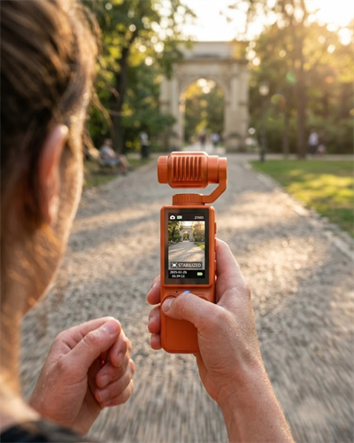 4K Ultra HD Gimbal Kamera Sabitleyici ve 180 Derece Hareketli Lensli Vlog Kamera