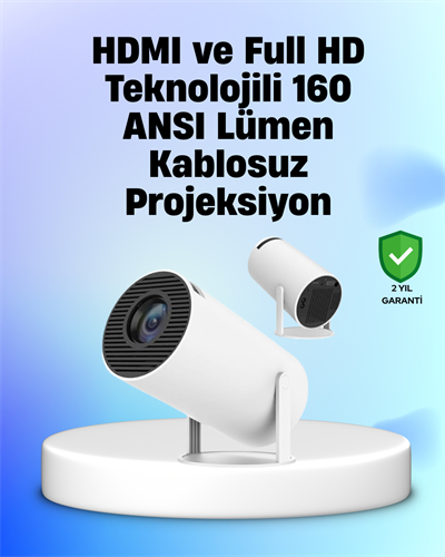 4K Uyumlu 130 İnç Full HD Projeksiyon Cihazı ve Kablosuz Aktarım Özelliği