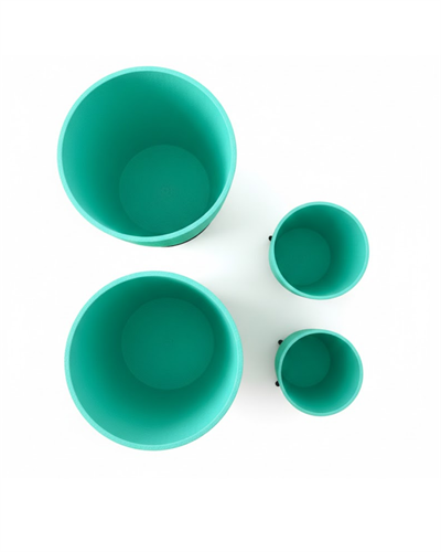 4’lü 3D Mint Yeşil Saksı Seti Modern Tasarım Dekoratif Ayaklı Vazo