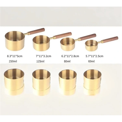 4lü Ahşap Saplı Ölçü Kaşığı