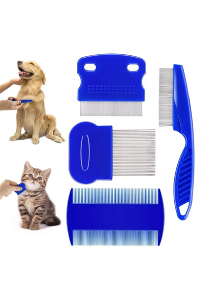 4lü Bit Evcil Hayvan Tarak Seti Kedi Köpek Bit Tarak Seti Pire Tarağı