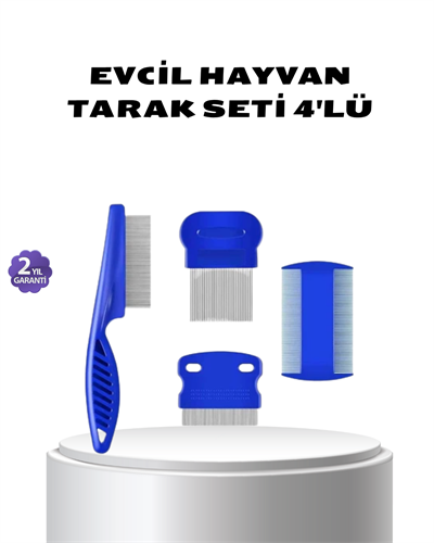 4’lü Evcil Hayvan Tüy Temizleme Seti – Paslanmaz Çelik,Plastik, Pratik ve Hijyenik Bakım