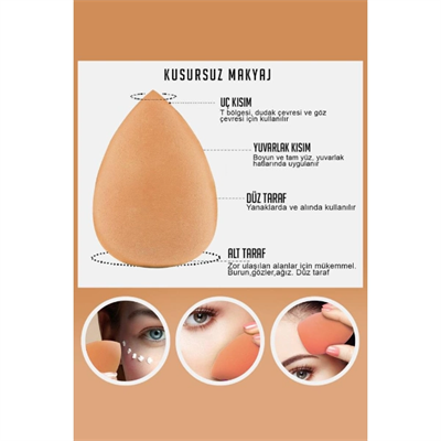 4lü Kapaklı Armut Makyaj Süngeri Seti