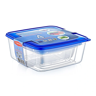 4lü Kare Saklama Kabı Seti