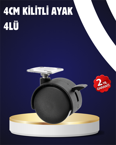 4’lü Kilitli Tekerlek Ayak 4 cm Sessiz ve Dayanıklı
