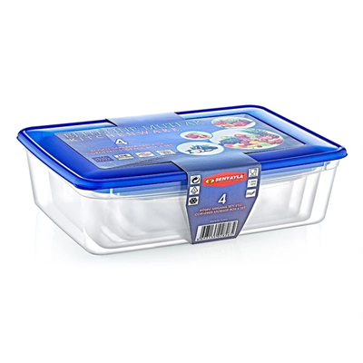 4lü Köşeli Saklama Kabı Seti