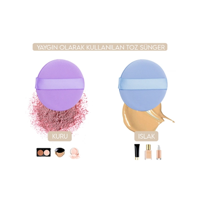 4lü Tutmalı Pudra Makyaj Süngeri Puf Seti