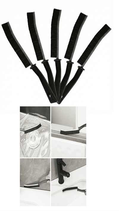 5 Adet İnce Kıl Fırça Banyo Mutfak Pencere Oluk Klozet Kenarı Kavisli Detay Temizleme Fırçası