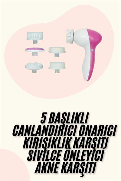 5 Başlıklı Titreşimli Cilt Temizleme Seti Canlandırıcı ve Onarıcı
