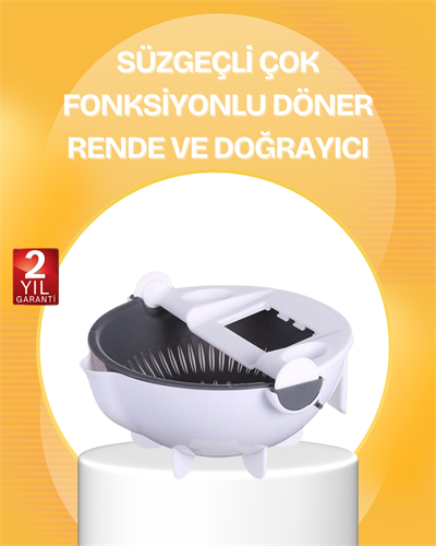 5 Fonksiyonlu Döner Süzgeçli Rende ve Dilimleyici Aparat