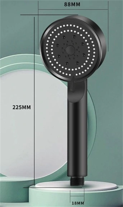 5 Kademeli Duş Başlığı Siyah