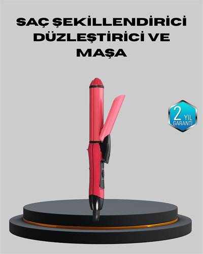 5 Kademeli Seramik Saç Düzleştirici – Düz ve Kıvırcık Mod, 26 mm Plaka, Profesyonel Saç Şekillendirme