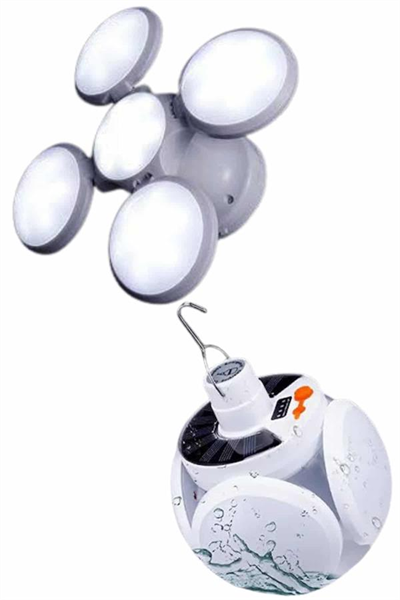 5 Kanatlı Bahçe Aydınlatma Led Askılı Solar Güneş Enerji Usb Sarjlı