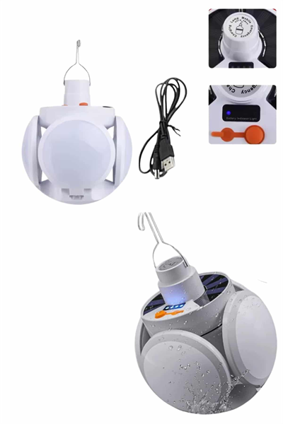 5 Kanatlı Bahçe Aydınlatma Led Askılı Solar Güneş Enerji Usb Sarjlı