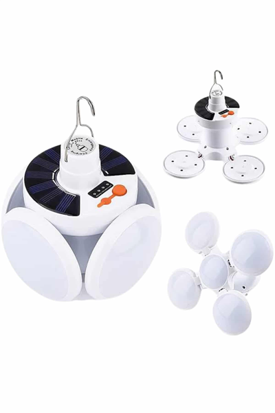 5 Kanatlı Bahçe Aydınlatma Led Askılı Solar Güneş Enerji Usb Sarjlı