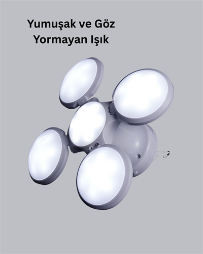 5 Kanatlı Solar Kamp Lambası – USB Şarjlı, Taşınabilir, IP65 Su Geçirmez Bahçe Lambası