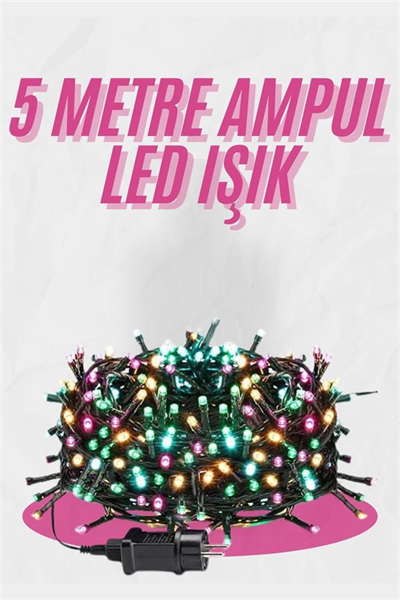 5 Metre Ampul LED Işık Renkli RGB Çok Renkli Led Aydınlatma