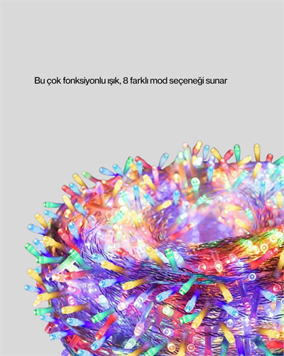 5 Metre Şeffaf Kablo LED Peri Işığı 50 Ampullü Dekoratif Led
