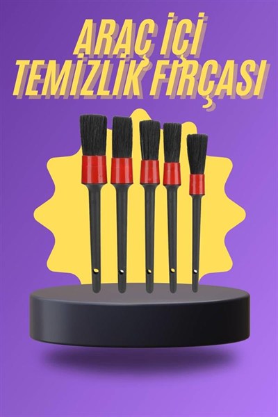 5 Parça Araç İçi Temizlik Fırçası Araç İçi-Dışı Temizleme Fırça Seti