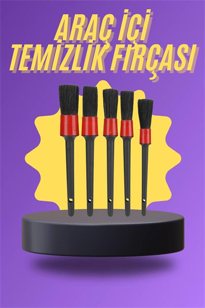 5 Parça Araç İçi Temizlik Fırçası Araç İçi-Dışı Temizleme Fırça Seti