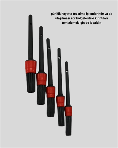 5 Parça Detay Temizlik Fırçası Seti Jant Motor Havalandırma İç Dış Temizlik