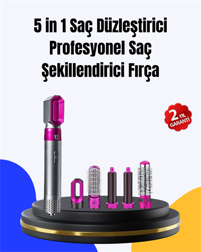 5 Parça Saç Şekillendirme Seti Düzleştirme Dalga ve Bukle Yapma