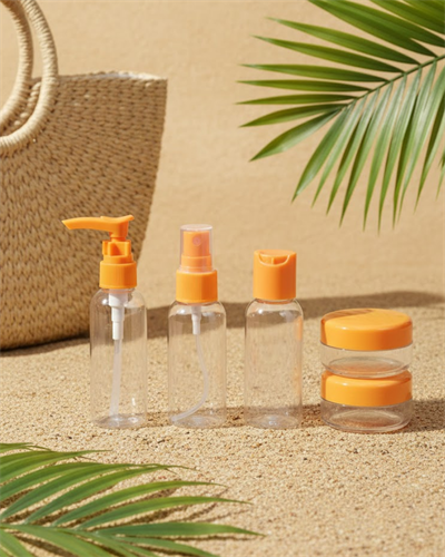 5 Parça Taşınabilir Seyahat Banyo Seti Şeffaf Şişe Takımı