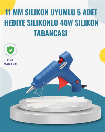 5 Silikon Hediyeli 40W Sıcak Silikon Tabancası Pratik Güçlü Kullanım