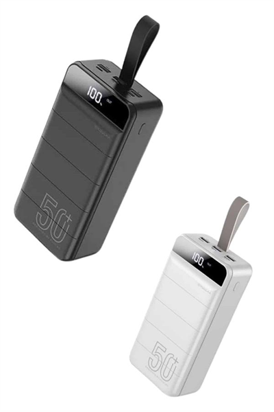 50.000 Mah Powerbank Turbo Hızlı Led Göstergeli Android İOS Uyumlu Taşınabilir Askılı