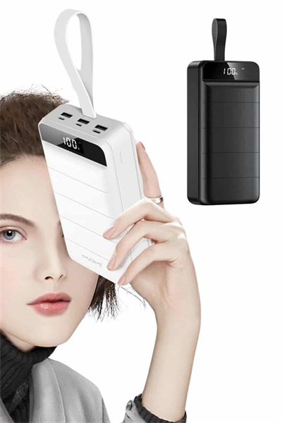 50.000 Mah Powerbank Turbo Hızlı Led Göstergeli Android İOS Uyumlu Taşınabilir Askılı