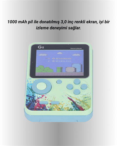 500 Oyun Hafızalı G5 Game Box – Renkli LCD Ekranlı