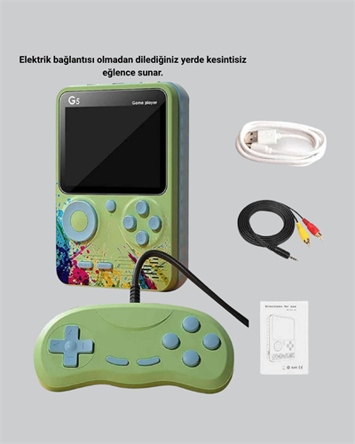 500 Oyunlu G5 Retro Mini Oyun Konsolu 3 İnç Ekran ve TV Desteği