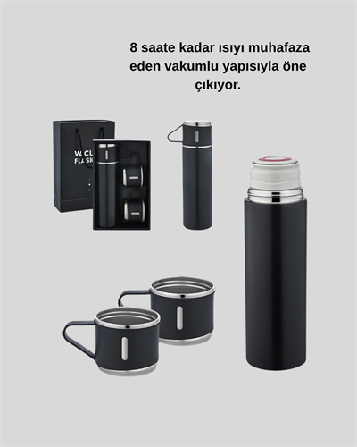500 ml Vakumlu Termos – Çift Kat Paslanmaz Çelik, Sızdırmaz Kapağıyla Sıcak ve Soğuk İçeceklere Özel