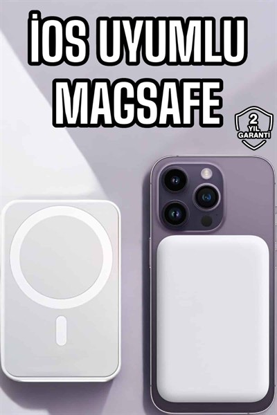 5000 Mah İOS Uyumlu Magsafe Kablosuz Şarj Hızlı Şarj Desteği