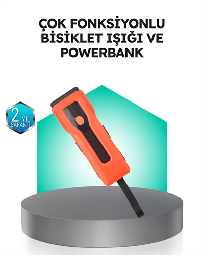 5000 mAh Bataryalı Bisiklet Farı COB Çakar Çok Fonksiyonlu