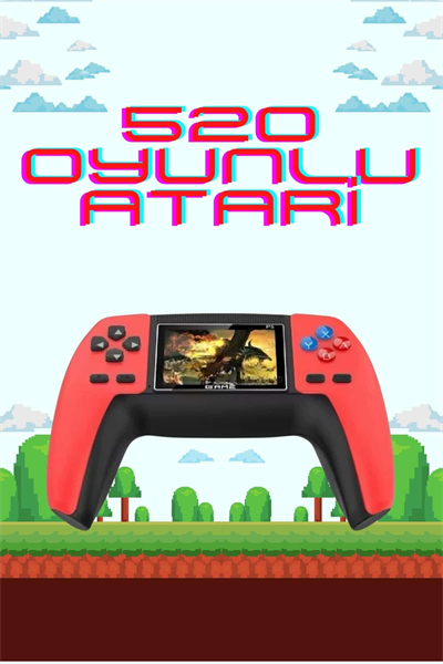 520 Retro Oyunlu El Konsolu Atari Oyun Konsolu Taşınabilir