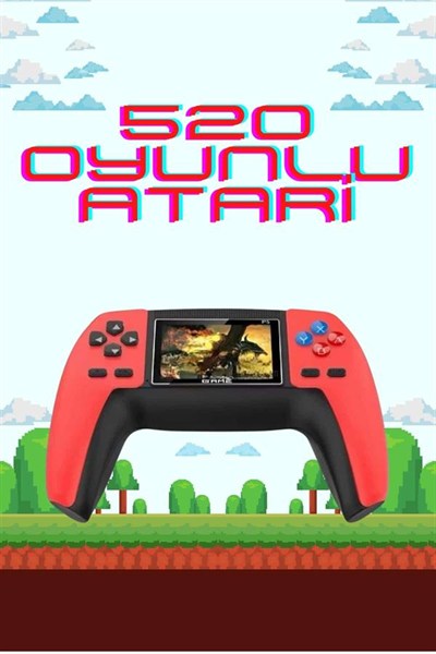 520 Retro Oyunlu El Konsolu Atari Oyun Konsolu Taşınabilir