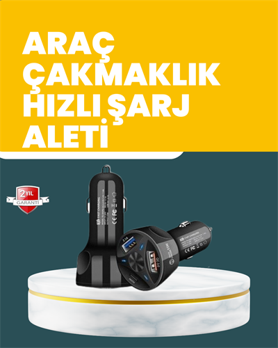 55W Hızlı Şarj Araç Çakmaklık Adaptörü QC 3.0 PD