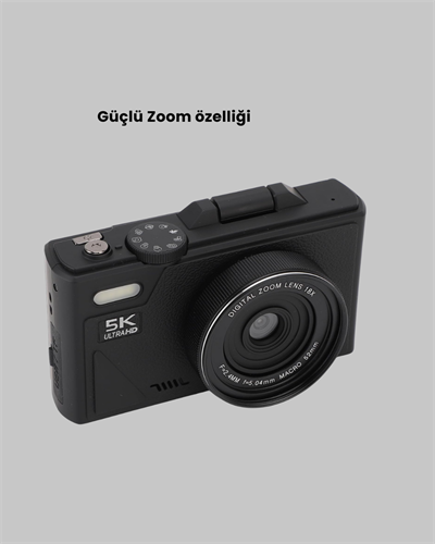 5K UHD Dijital Kamera 75MP Sensör 18x Zoom Stabilizasyonlu