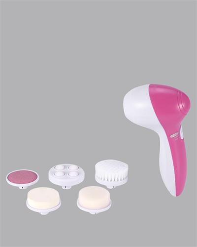 5’i 1 Arada Yüz Temizleme Cihazı – Masaj, Fırça, Peeling ve Krem Uygulama Aparatlı