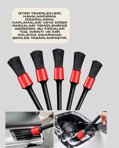 5li Araç Temizlik Fırça Seti-Detaylı Temizlik İçin Çok Amaçlı Fırçalar