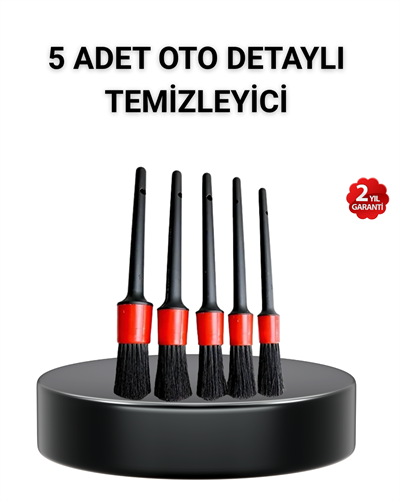 5’li Detay Temizlik Fırçası Seti Araç İç Dış Jant Motor Çok Amaçlı