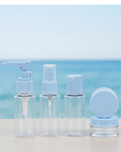 5’li Seyahat Dolum Şişe Seti 30 ml Şeffaf Taşıma Çantalı