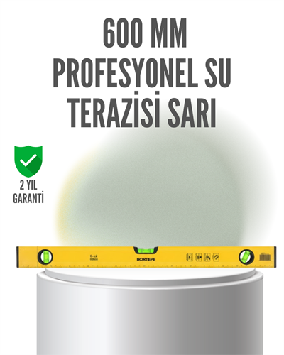 600 mm Su Terazisi Sarı Dayanıklı Gövde Hassas Ölçüm