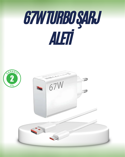 67 Watt Çift Turbo Şarj Adaptörü  Reno 4 5 6 Uyumlu