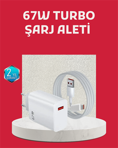 67 Watt Turbo Şarj Cihazı Motorola G30 G50 G60 G82 Uyumlu